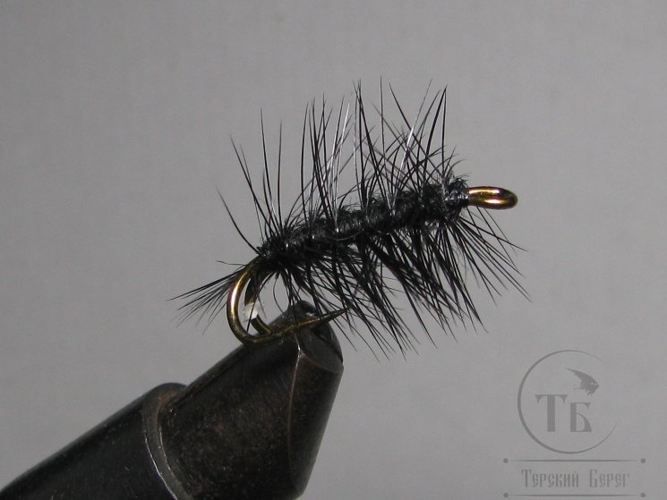 Муха на двойнике (ДВХ № 55)  Black Palmer кр. № 10