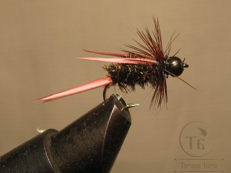 Муха нимфа Biot ( 36 ) Prince GH nymph Peacock Pink крючок № 10
