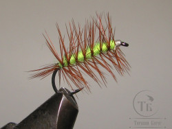 Муха Палмер PLM ( 26 ) Brown / Fl. Chartreuse # 10