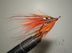 Муха лососёвая на двойнике Spey ( 1 ) Orange Heron / Teal Partridge P Bl. № 2 