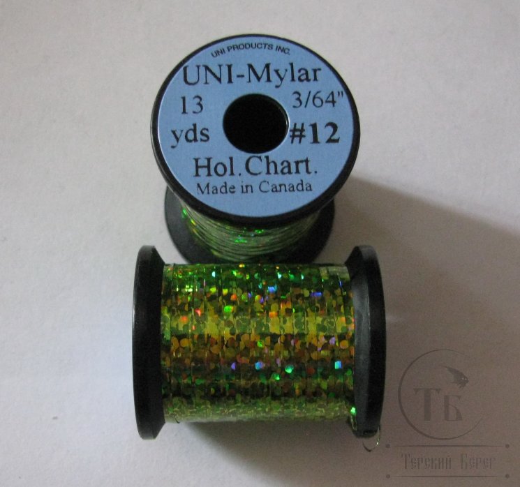 Плоский люрекс UNI Mylar 13 yds 3/64 # 12 Hol Chartreuse
