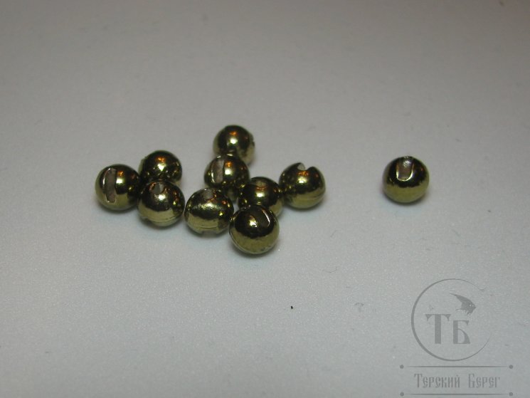 Вольфрамовый шарик с прорезью D 3,3 Metalic Olive  (10 шт)