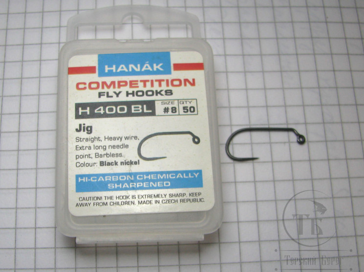 Крючок безбородый джиговый Hanak H 400 BL (12 шт/уп) № 8