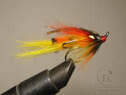 Лососёвая муха Тройник ( 2 ) Orange Shrimp Cascade Partridge X2 Black № 4