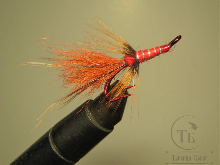 Лососёвая муха ( 2 ) Red Frances двойник Partridge Patriot Red № 8