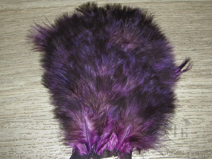 Перо петуха пушистое мягкое, фактуры "марабу" Chiсkabou Whiting Black / Purple