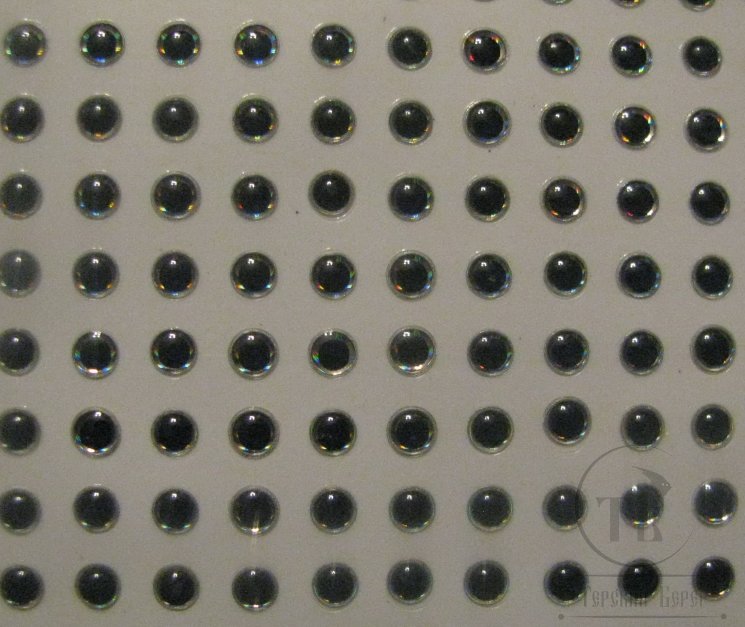 Глазки объемные D 3,0 Silver ( 100 шт )