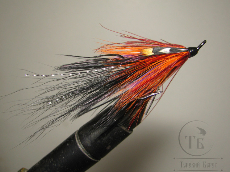 Муха лососёвая на двойнике Spey ( 4 ) Varzuga Autumn Patriot Bl. № 4 