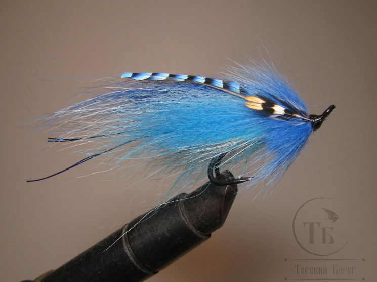 Муха лососёвая на двойнике ( 52 ) Blue Jay Hering Partridge Heavy Double № 2