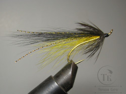 Муха лососевая на одинарном крючке ( 3 ) "Golden Killer"  Kumho Salmon Gold № 6
