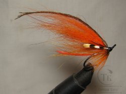 Муха лососёвая на двойнике ( 39 ) Scandinavia JC TD Fire Orange Partridge Heavy Double №6