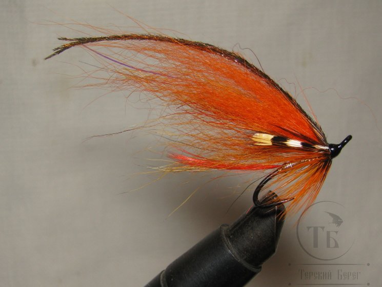 Муха лососёвая на двойнике ( 39 ) Scandinavia JC TD Fire Orange Partridge Heavy Double №6