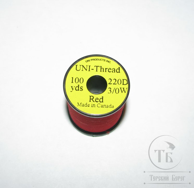 Монтажная нить UNI THREAD 3/0 Red 100 yds