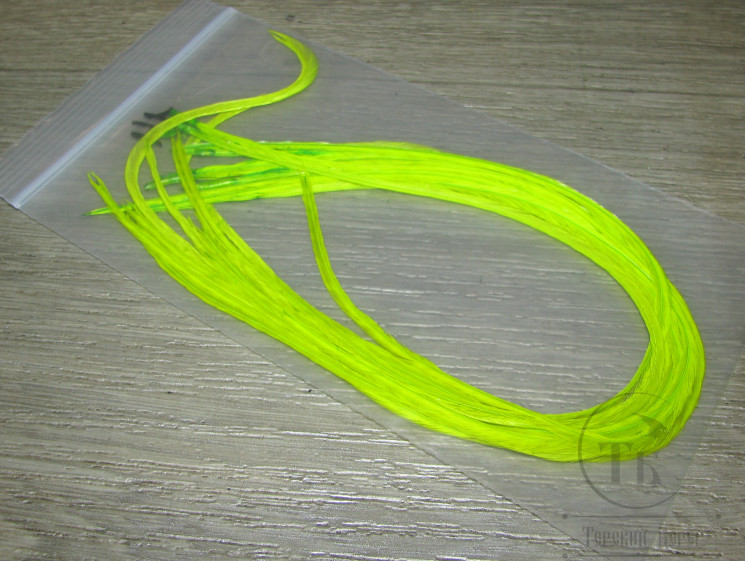 Перо Dry Fly для сухих мух 10 шт ФЛЮР Шартрез крючки № 14