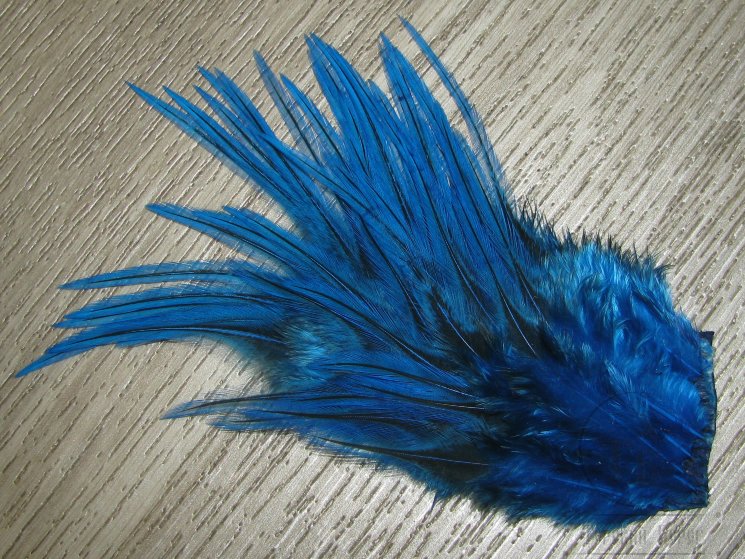Набор перьев на коже для сухих и мокрых мух  (кр. № 10-14) Badger King Fish Blue Short