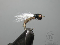 Муха нимфа Scud ( 62 ) Gold Head White Emerger крючок Scud № 16