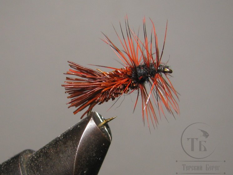 Mуха (15) Goddard Caddis Fiery Brown Kumho Stim № 14
