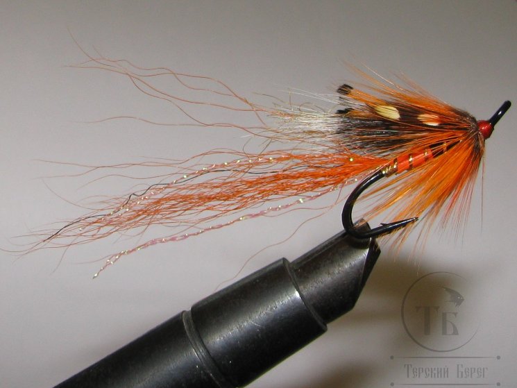 Лососёвая муха Shrimp ( 43 ) Orange Classic  Partridge Heavy Black № 2
