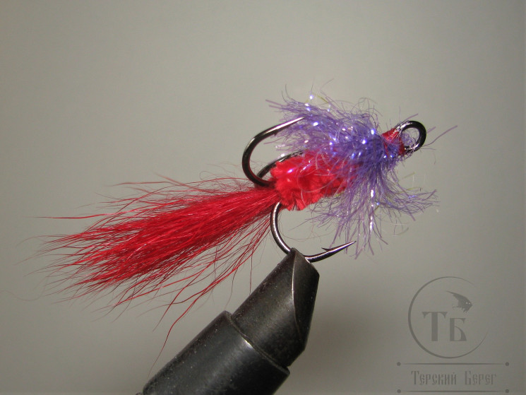 Муха горбушевая ( 46 ) FR Kr. Cactus Purple Red тройной крючок № 1