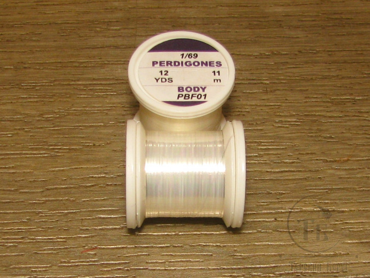 Плоский люрекс Perdigones Pearl Body Fine 1/69 12 yds Transparent Semiiridiscent Effect PBF-01 Hends