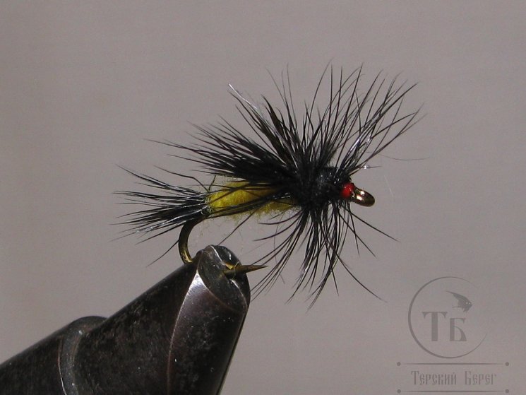 Mуха Caddis ( 71 ) W Wing Black Olive  кр. № 12