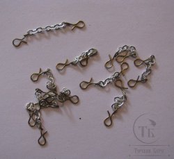 цепочка (Sm. Silver 1,7 мм длина 25 мм)  с застежками (Sm - Sm) 10 штук