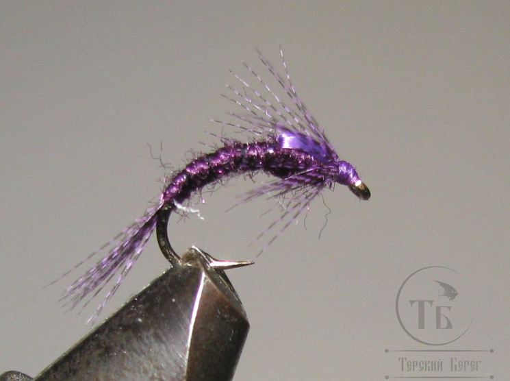 Муха нимфа Teal чирок ( 7 ) Purple кр. № 10