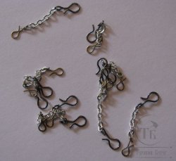 цепочка (Sm. Silver 1,7 мм длина 25 мм)    с застежками (Sm - Md) 10 штук