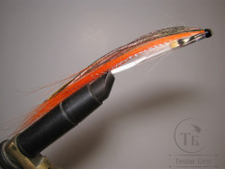 Муха лососёвая ( 9 ) Sunray Orange White Silver пластик 1 1/4 дюйма