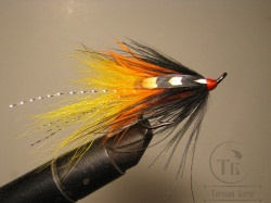 Муха лососёвая на двойнике Spey ( 12 ) WG Cascade DL 71 BL. № 4 