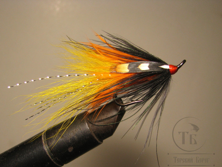 Муха лососёвая на двойнике Spey ( 12 ) WG Cascade DL 71 BL. № 4 