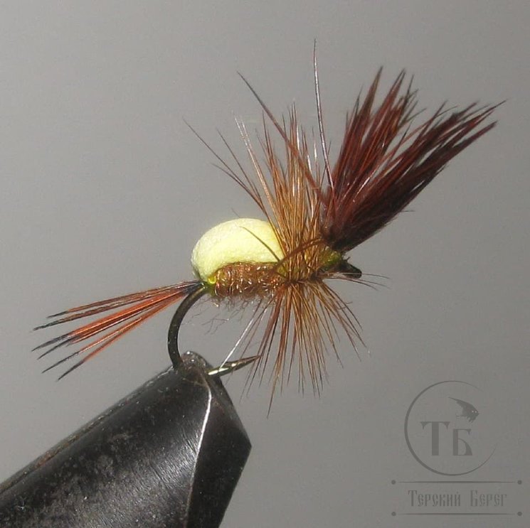 Муха Foam ( 7 ) Humpy Brown Pale Yellow Variant кр. № 14