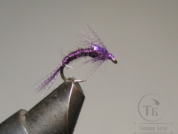 Муха нимфа Teal чирок ( 9 ) Purple кр. № 14