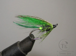 Муха лососевая на двойнике ( 4 ) "Жаба" Green Ahrex № 6