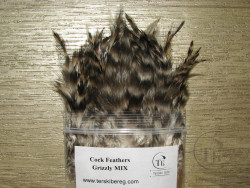 Перо петуха разной фактуры Cock Feathers Grizzly Mix