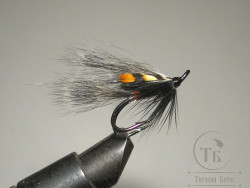 Муха лососевая на двойнике Grizzly Monkey ( 15 ) Red Butt JC Variant GRM DL71 № 6 