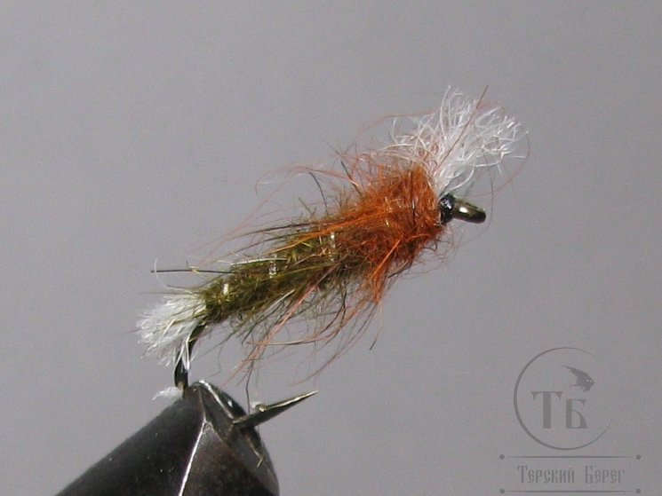 Муха нимфа Lt ( 28 )  Olive Brown nymph emedger № 12