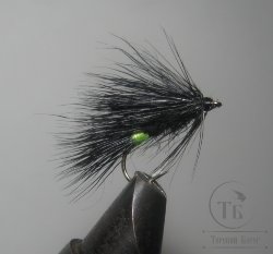 Mуха Caddis ( 52 ) ( Black Fl. Chart. Butt ) Kumho № 10
