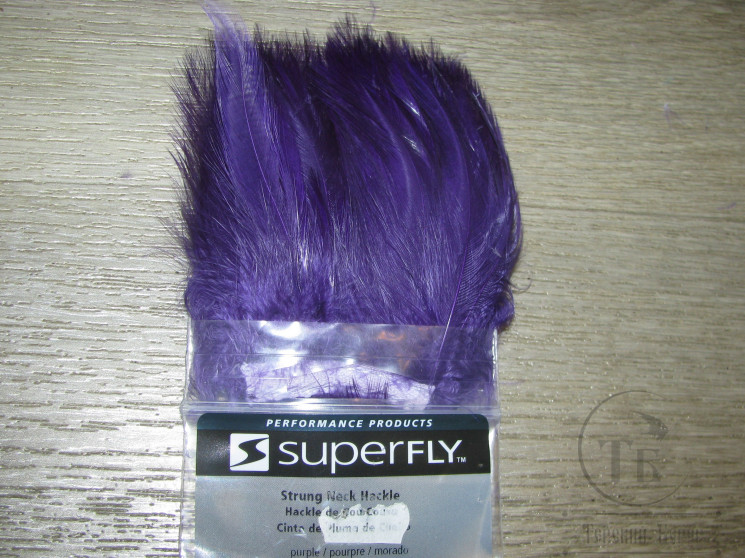 Перо скальпа петуха Strong Neck Hackle Purple Super Fly
