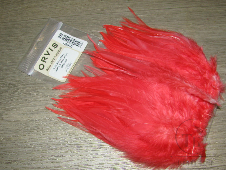 Перья седла петуха Extra Long Saddle Hackle Shrimp Orvis