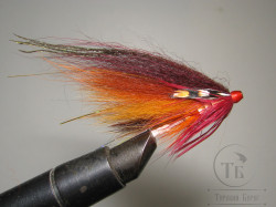 Муха Русская пуля ( 9 ) Fiery Sunburst ( три конуса латунь )