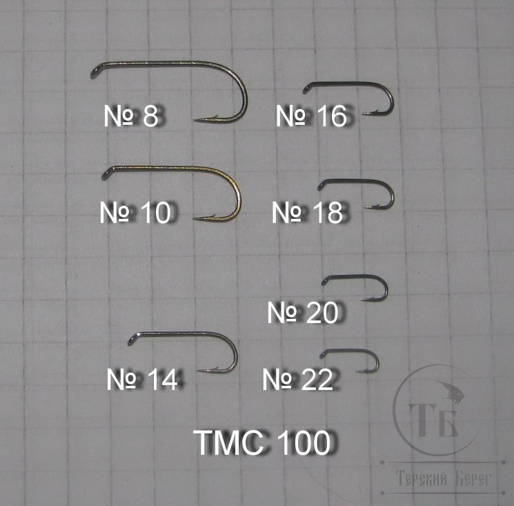 Крючки ТIEMCO  FLY HOOK  TMC 100  № 16 Bronze (10 штук)