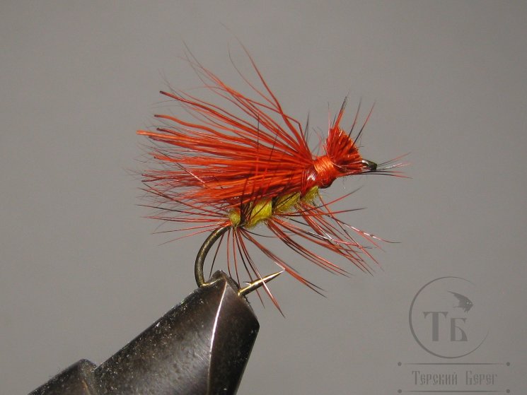 Mуха X Caddis ( 15 ) Rusty Orange Yellow кр. № 12
