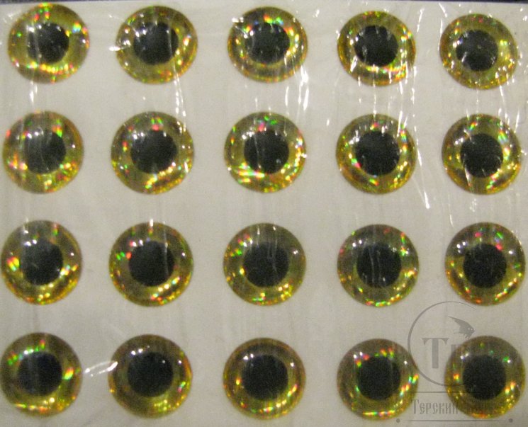 Глазки объемные D 5,0 Gold ( 20 шт )