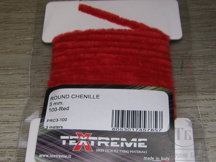 Синель Round Chenille 3mm. Red Textreme