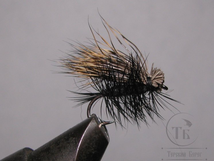 Mуха  Caddis ( 80 ) Elk Black Kumho № 12