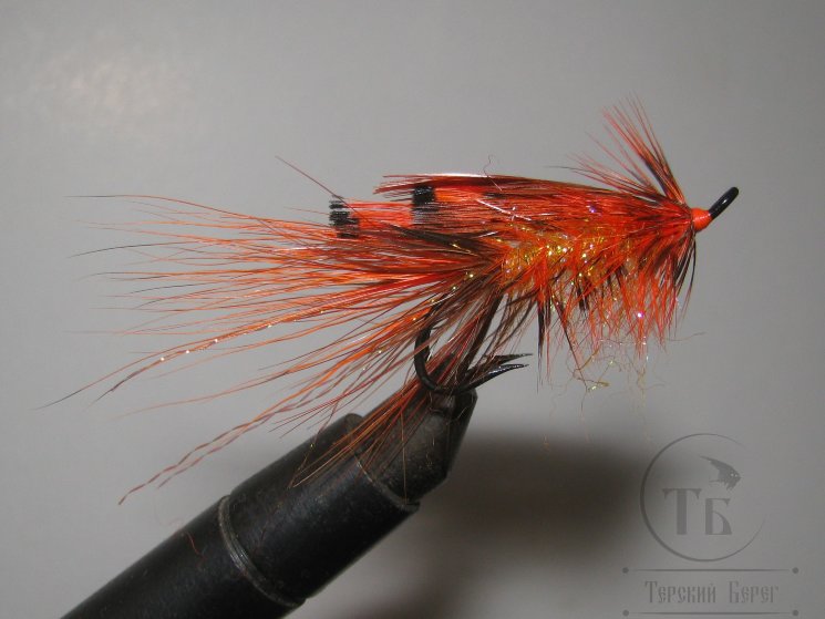Лососёвая муха Shrimp ( 55 ) General Practitioner Hot Orange Kamasan Black № 6 