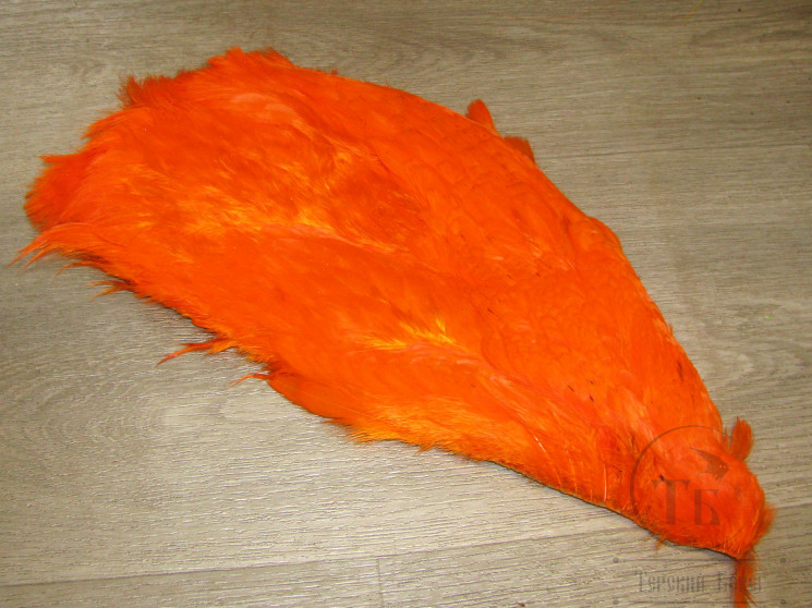 Шкура 1/2 белого фазана White Cock Pheasant Skin Dyed Orange