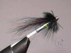 Муха лососёвая Turbo July 3/4 inch ( 7 ) Black Silver Cola пластик 3/4 