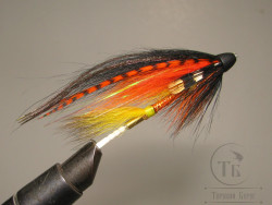 Муха лососёвая скандинавское крыло Robin Hood ( 61 ) Cone Black Williegunn Sc. ( медь трубка 1,5 дюйма)